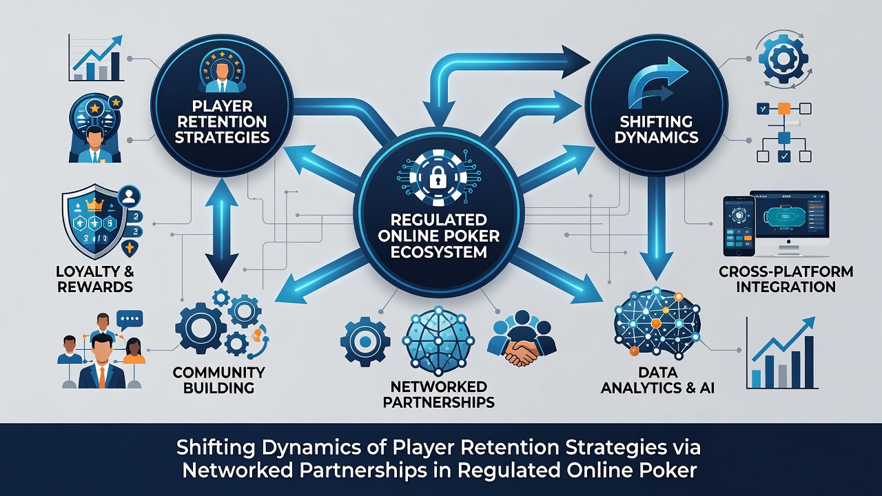 Darstellung von Netzwerkpartnerschaften und Datenflüssen in Online-Poker-Retention-Strategien