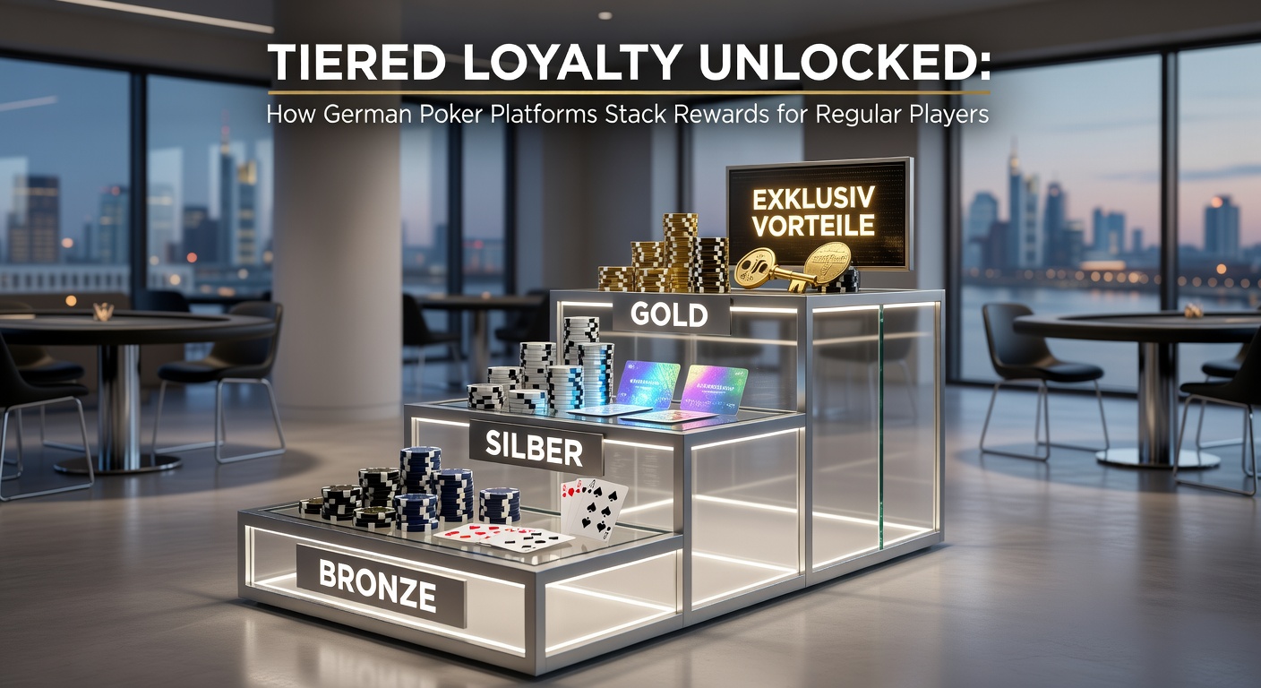 Grafik mit gestaffelten Loyalitätsstufen auf einer Poker-Plattform, die Punkte und Belohnungen für Stammspieler zeigt